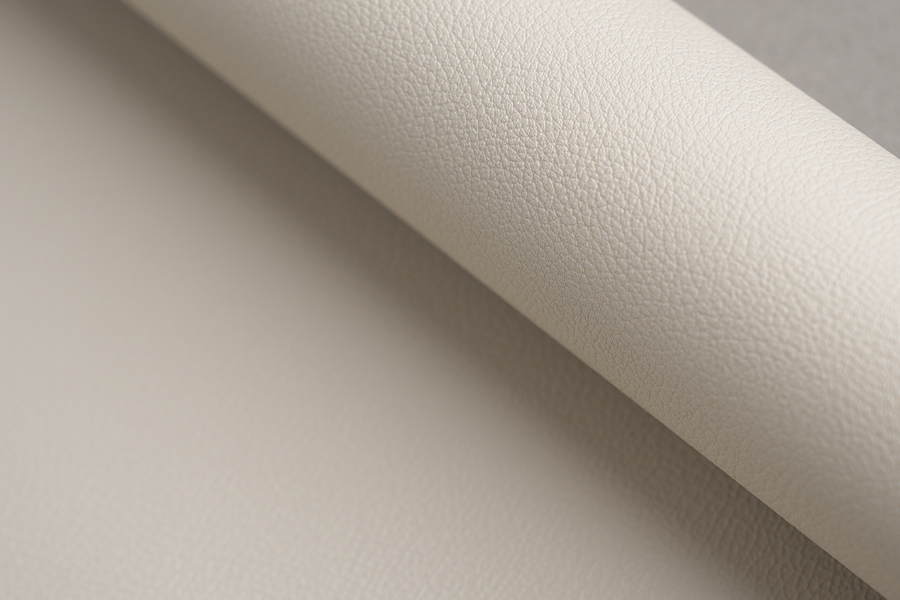 Pellicola decorativa in PVC con texture in ecopelle di colore chiaro